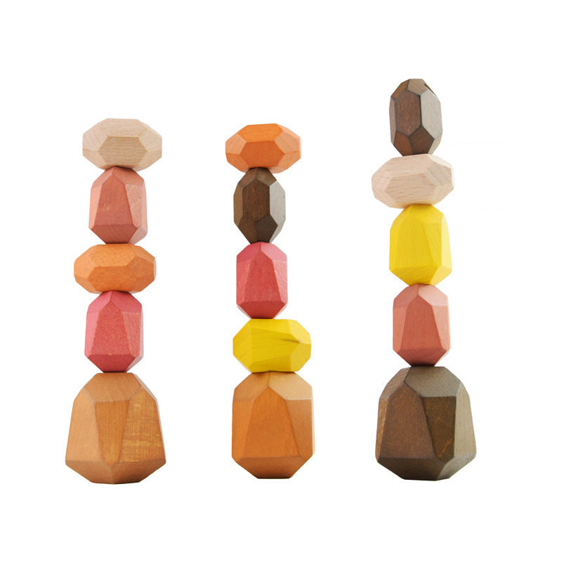 Wooden Colored Stones Jenga Children's Educational Toys Ornaments