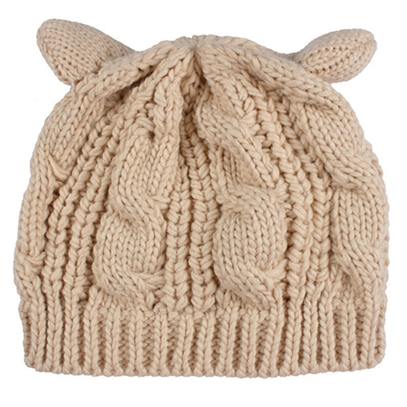 Hand Made Cute Knitted Cat Ear Beanie