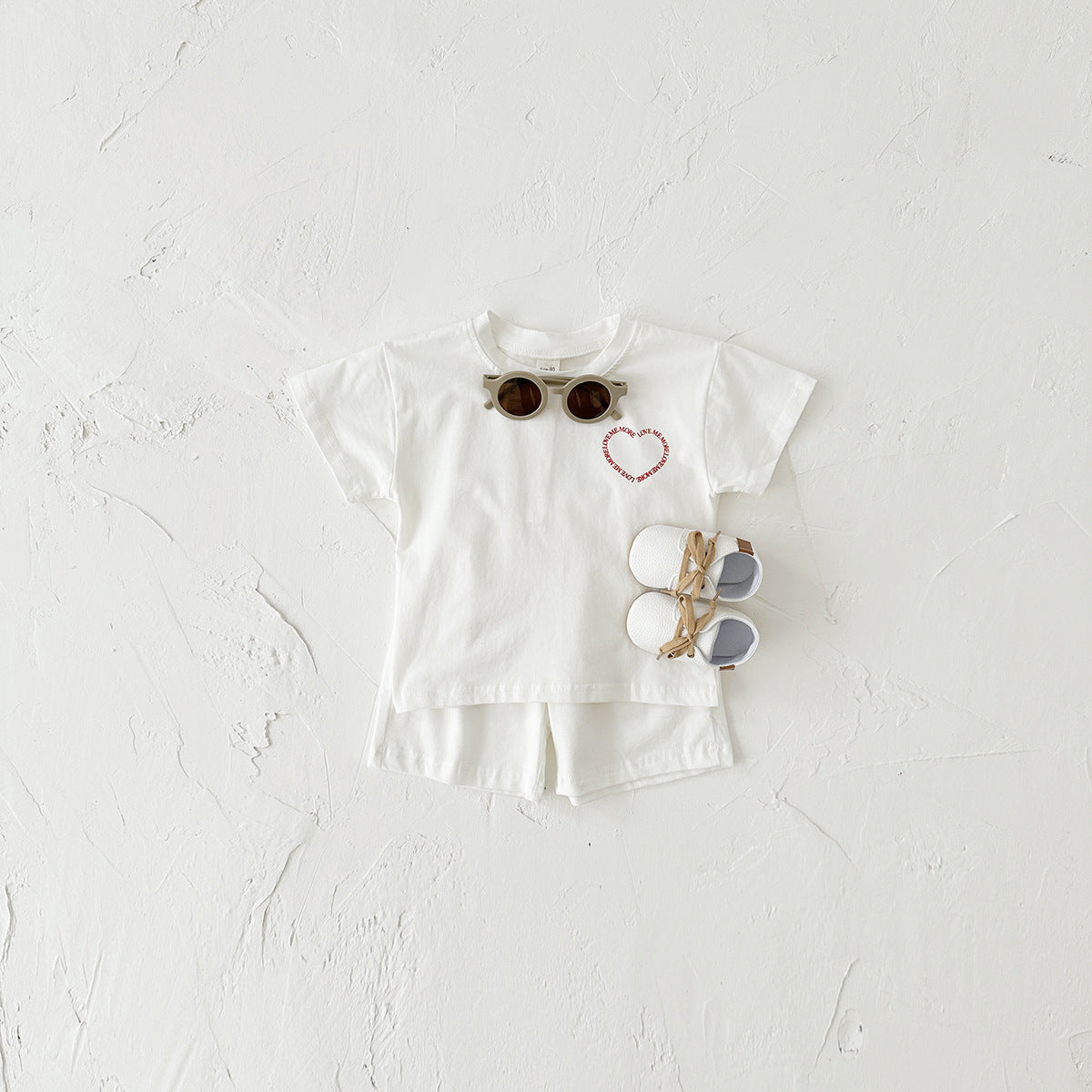 Baby & Toddler Heart Print Short Sleeve Two-piece Set