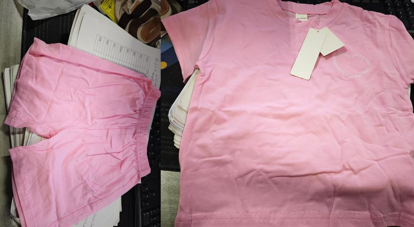 Baby & Toddler Heart Print Short Sleeve Two-piece Set