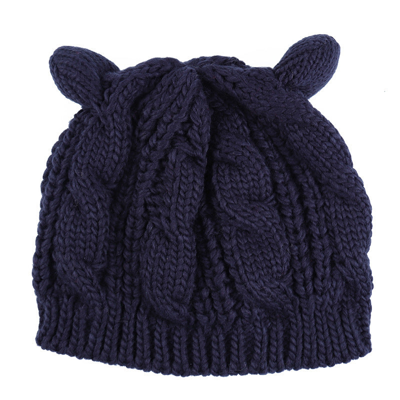 Hand Made Cute Knitted Cat Ear Beanie