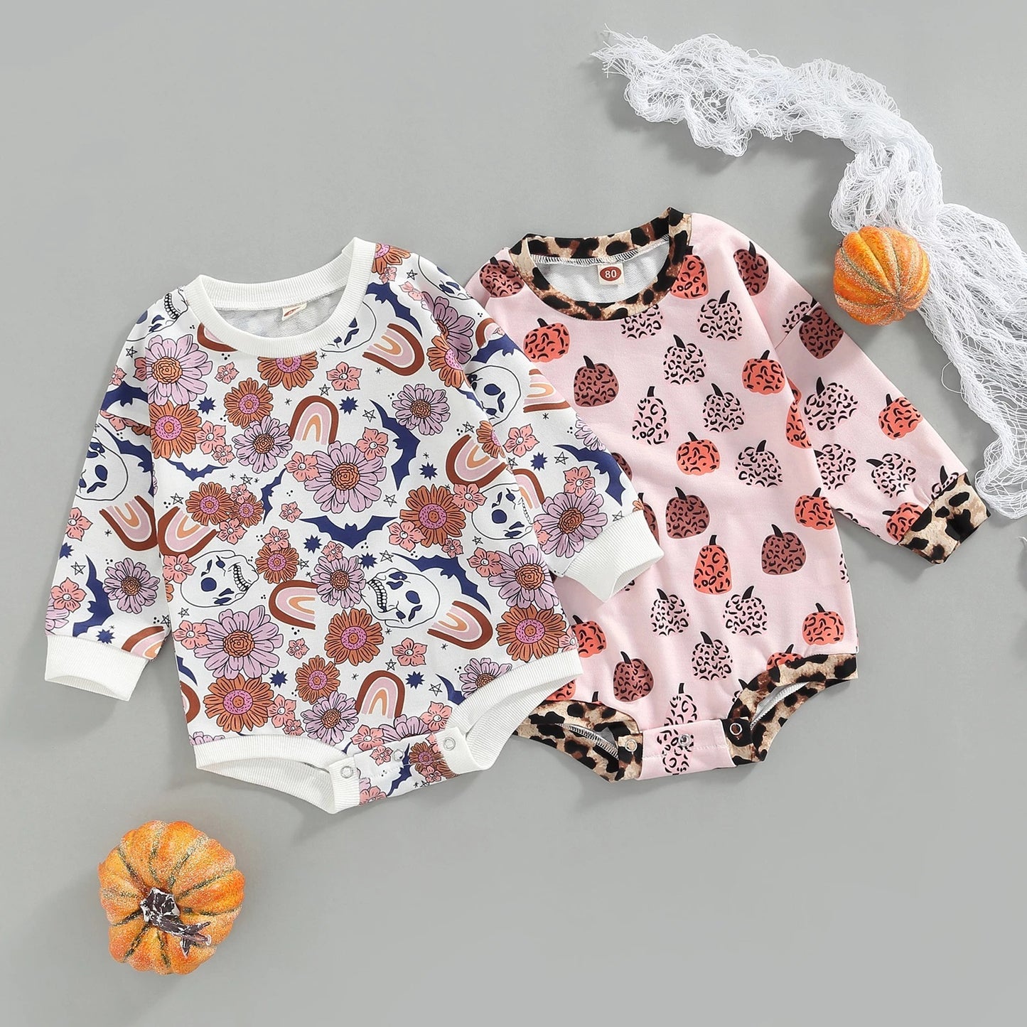 Baby Girl Halloween Jumpsuit Pumpkin Fall Romper