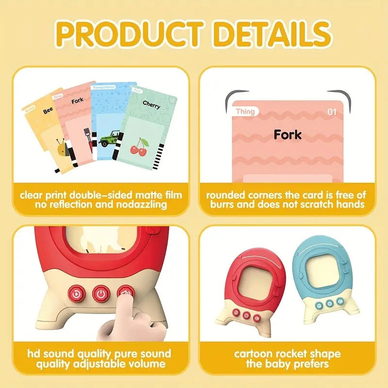 Talking Flash Card Toy Learning Educational Montessori Speech Therapy