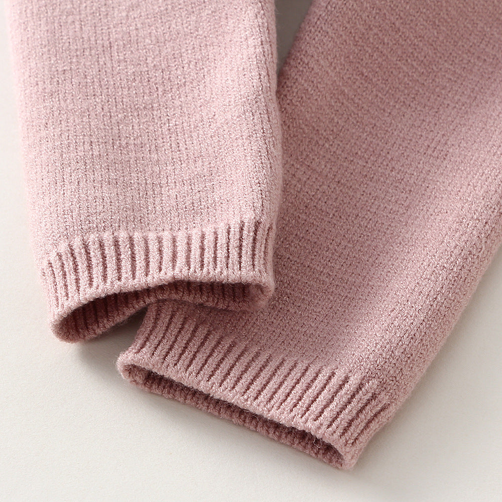 Children's Knitted Solid Color Sweater & Pants Set