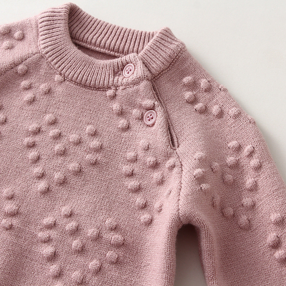Children's Knitted Solid Color Sweater & Pants Set