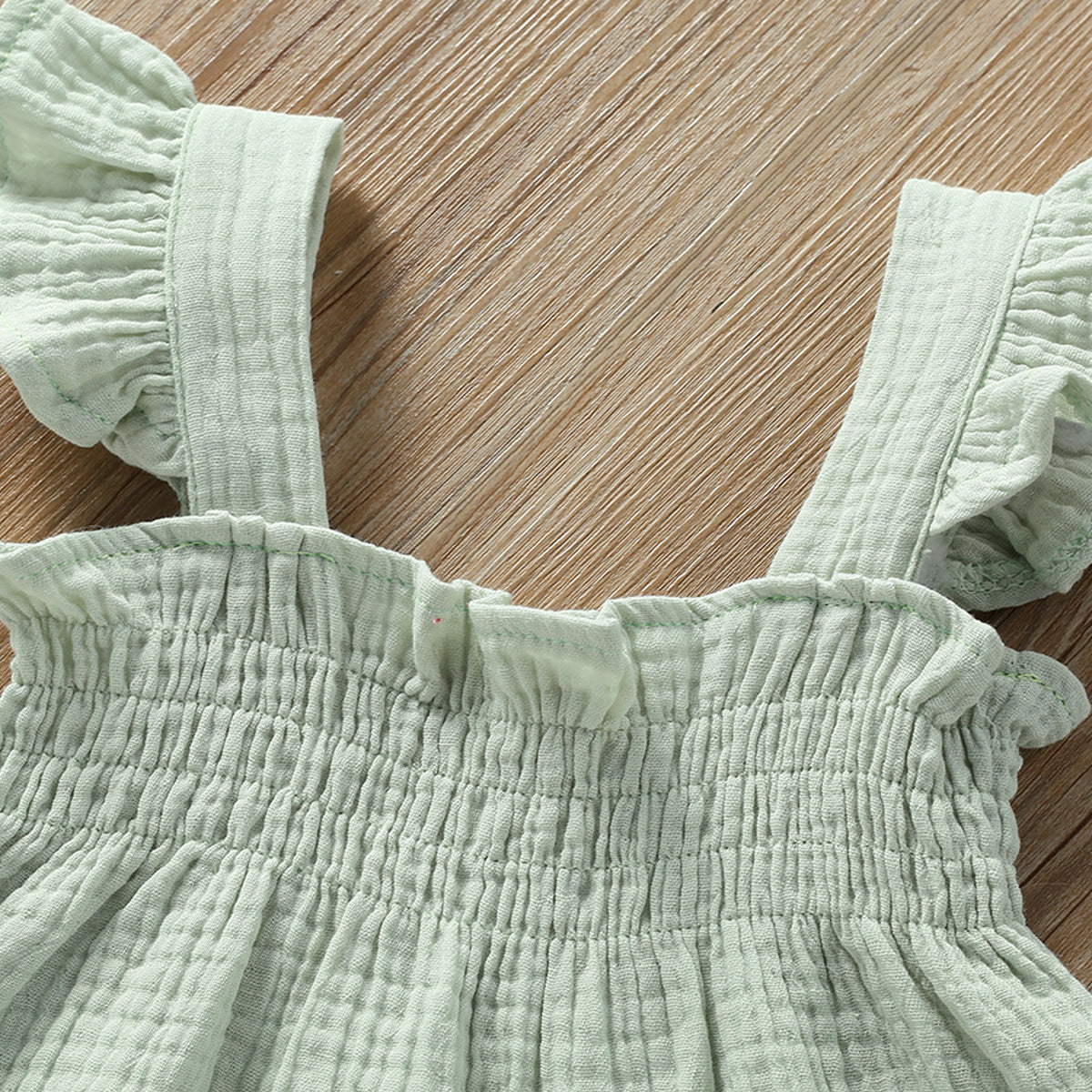 Girls' Solid Color Sling Top Pants Suit