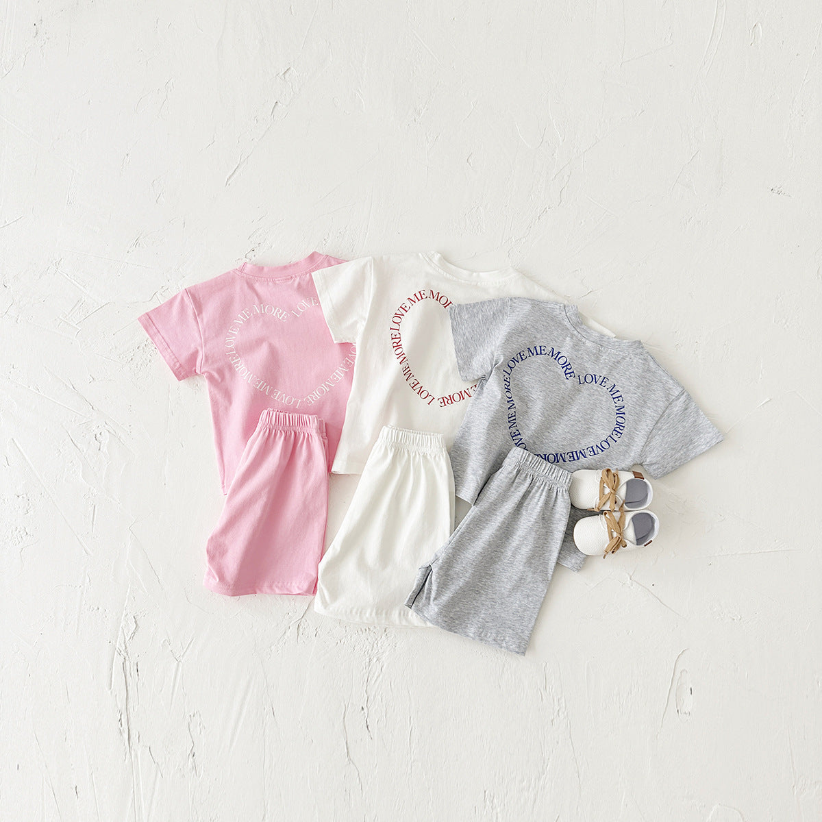 Baby & Toddler Heart Print Short Sleeve Two-piece Set