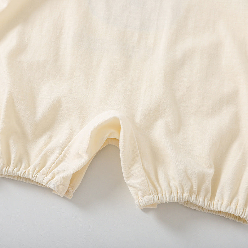 Bear Print Baby Short Sleeve Rompers