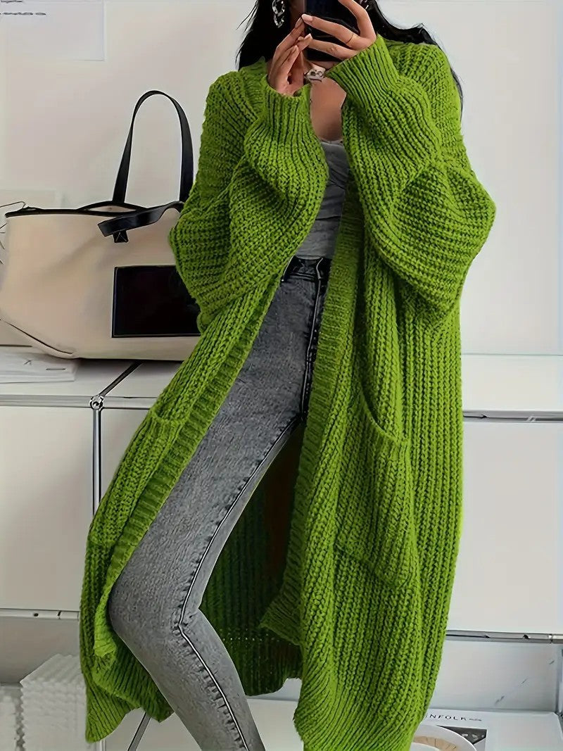Long Sleeve Ankle Length Knitted Cardigan