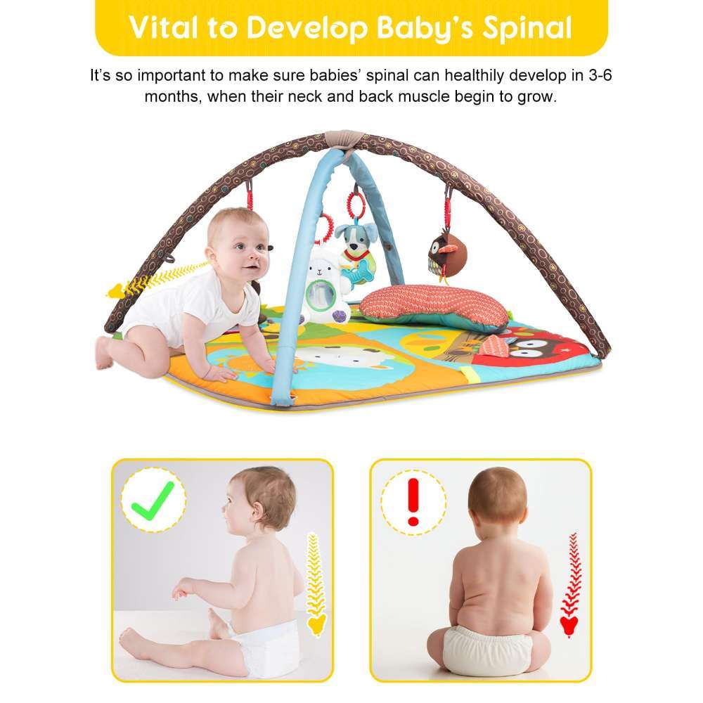 Keeygo Baby Play Mat Zoo Theme Sensory Infant Toy 0-6 Month