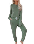 Home Long-sleeved & Sweatpants Ladies Two-piece Set