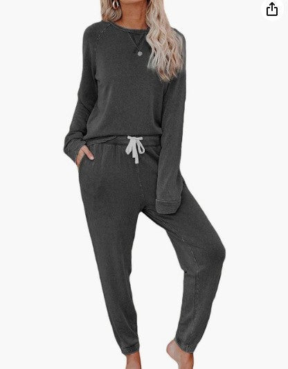 Home Long-sleeved & Sweatpants Ladies Two-piece Set