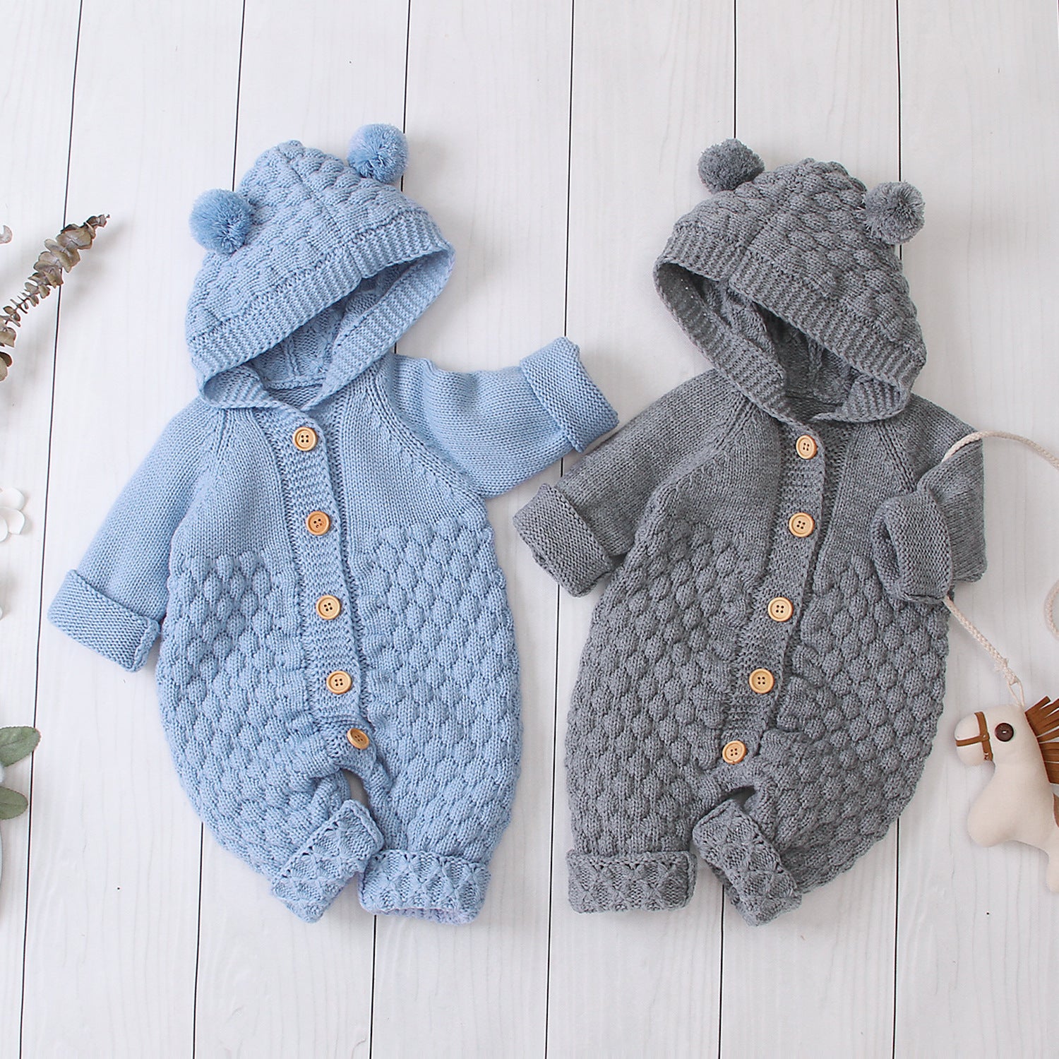 Infant & Child Hooded knitted jumpsuit
