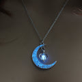 Glowing Pendant Necklace Silver Plated Chain