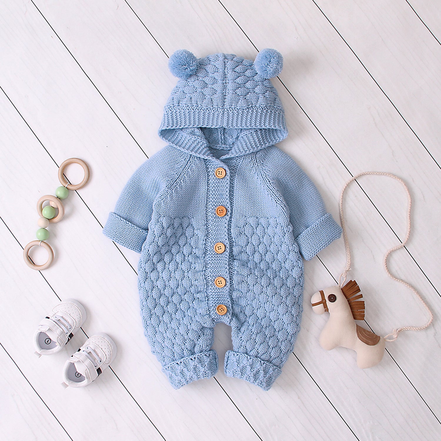 Infant & Child Hooded knitted jumpsuit