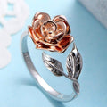 Rose Adjustable Silver Ring