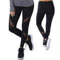 Women's High Waist Fork Mesh Stitching Contrast Color Yoga Pants