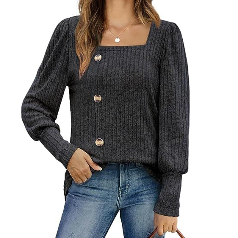 Women's Sunken Stripe Long-sleeved Top