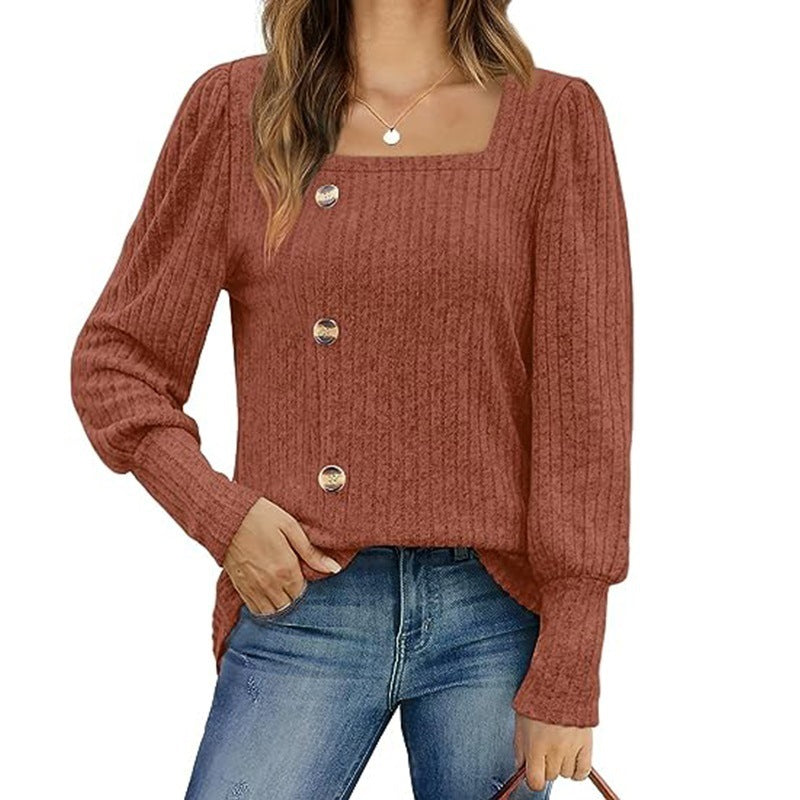 Women's Sunken Stripe Long-sleeved Top