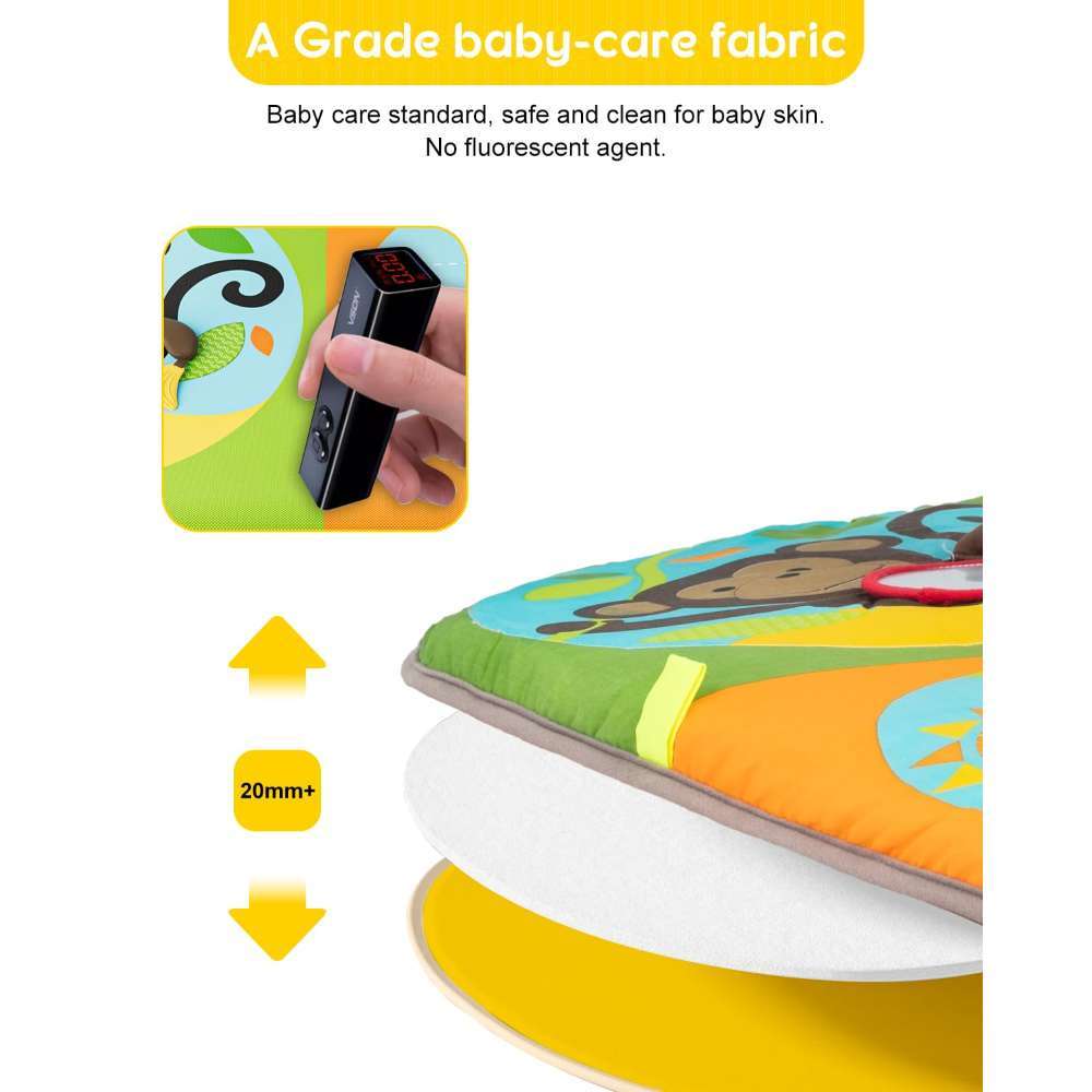 Keeygo Baby Play Mat Zoo Theme Sensory Infant Toy 0-6 Month
