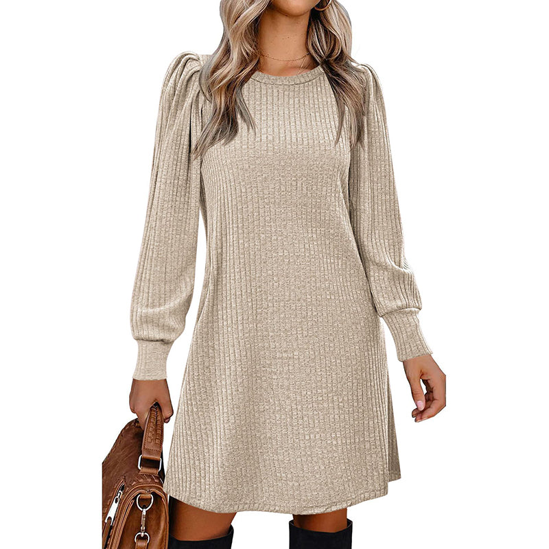 Women's Puff Sleeve Midi Dress