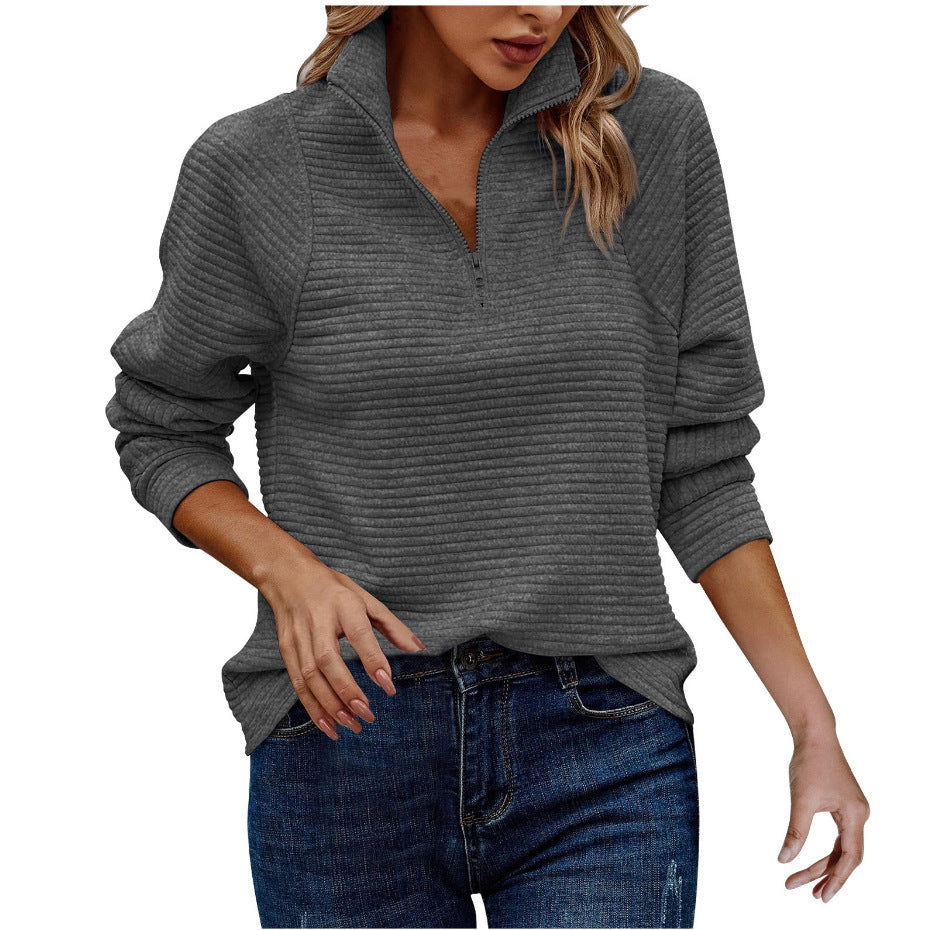 Women's Pullover Striped Long Sleeve Sweatshirt