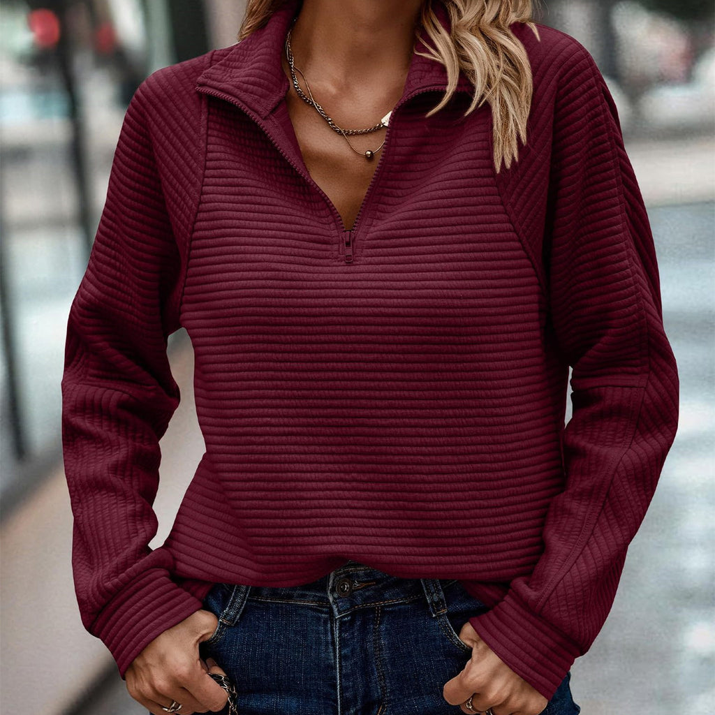 Women's Pullover Striped Long Sleeve Sweatshirt