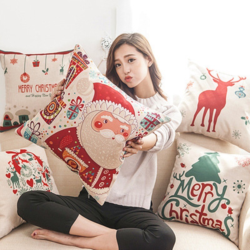 Home Creative Linen Christmas Pillowcase