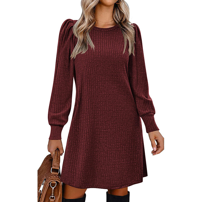 Women's Puff Sleeve Midi Dress
