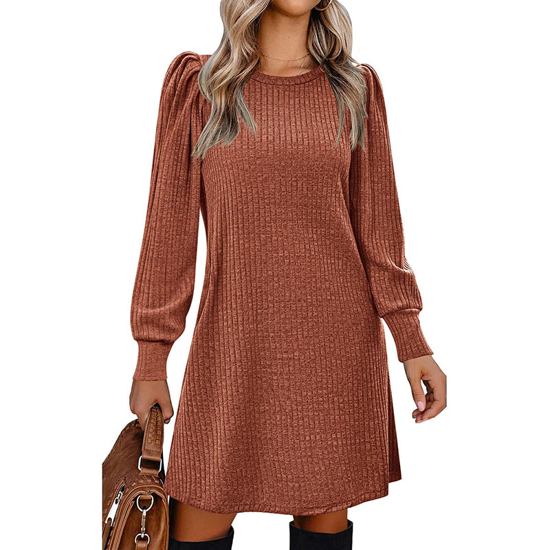 Women's Puff Sleeve Midi Dress