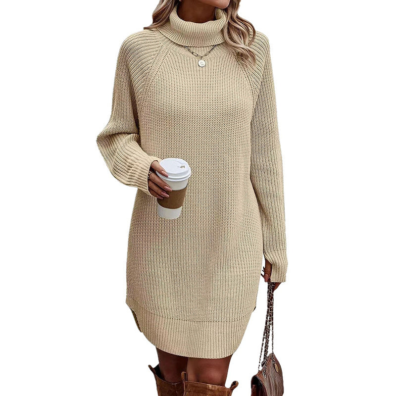 Women's Turtleneck Knitted Sweater Dress