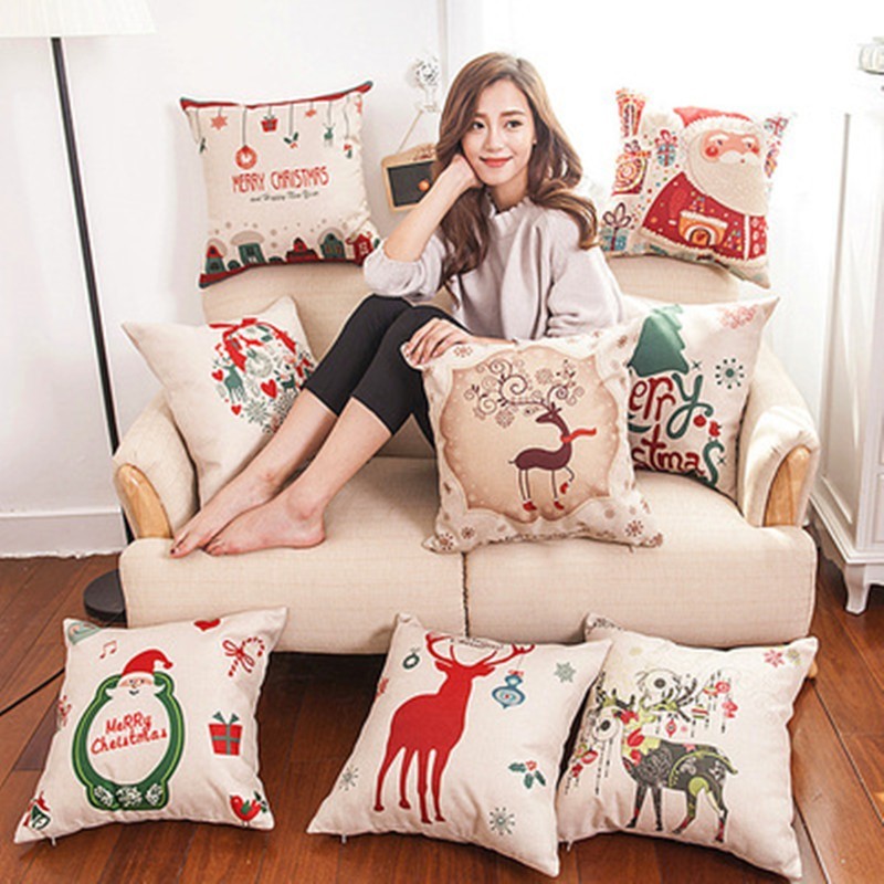 Home Creative Linen Christmas Pillowcase