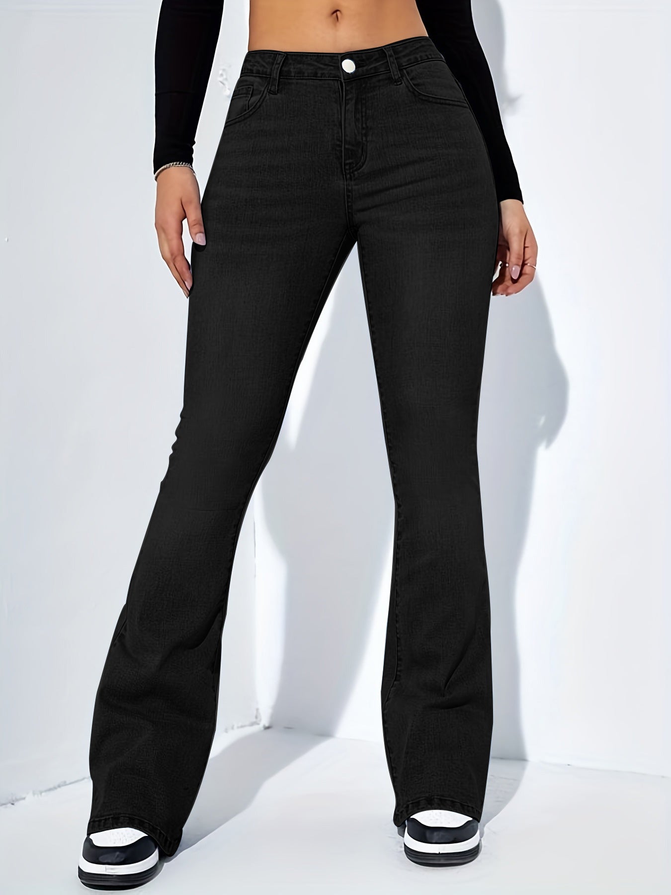 Women's Slim-fit High Waist Jeans With Flared legs
