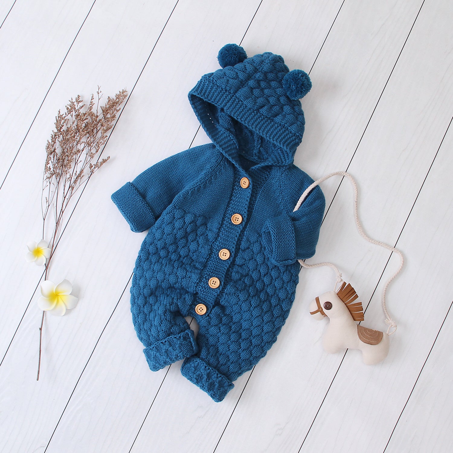 Infant & Child Hooded knitted jumpsuit