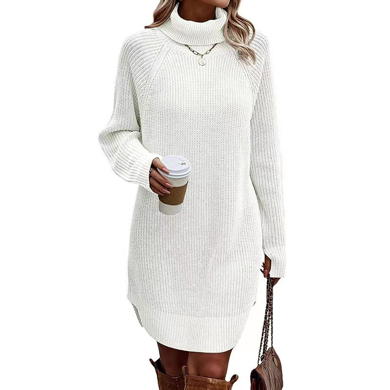 Women's Turtleneck Knitted Sweater Dress