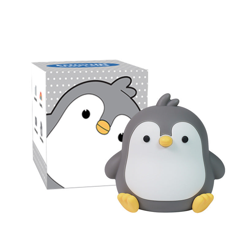 Baby Penguin Small Night Bedroom Bedside Silicone Pat Lamp
