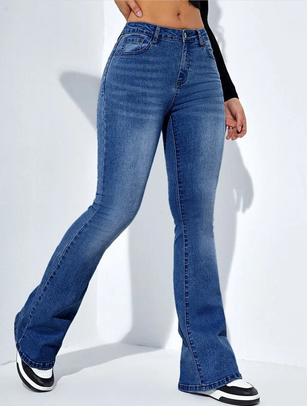Women's Slim-fit High Waist Jeans With Flared legs
