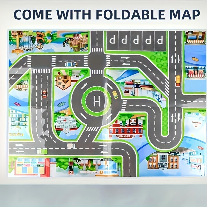 50-piece Metal Toy Car Set With Storage Box And Foldable Play Mat