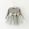 Children Princess Flower waist long sleeved dress