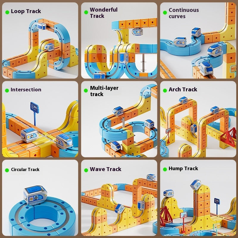 Children's Educational Electric Magnetic High-speed Rail Track Assembling Toys