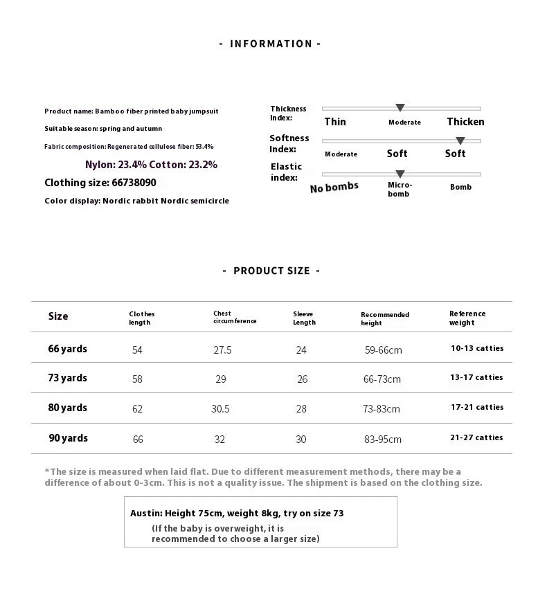 Bamboo Fiber Baby Jumpsuit Unisex Long Sleeve