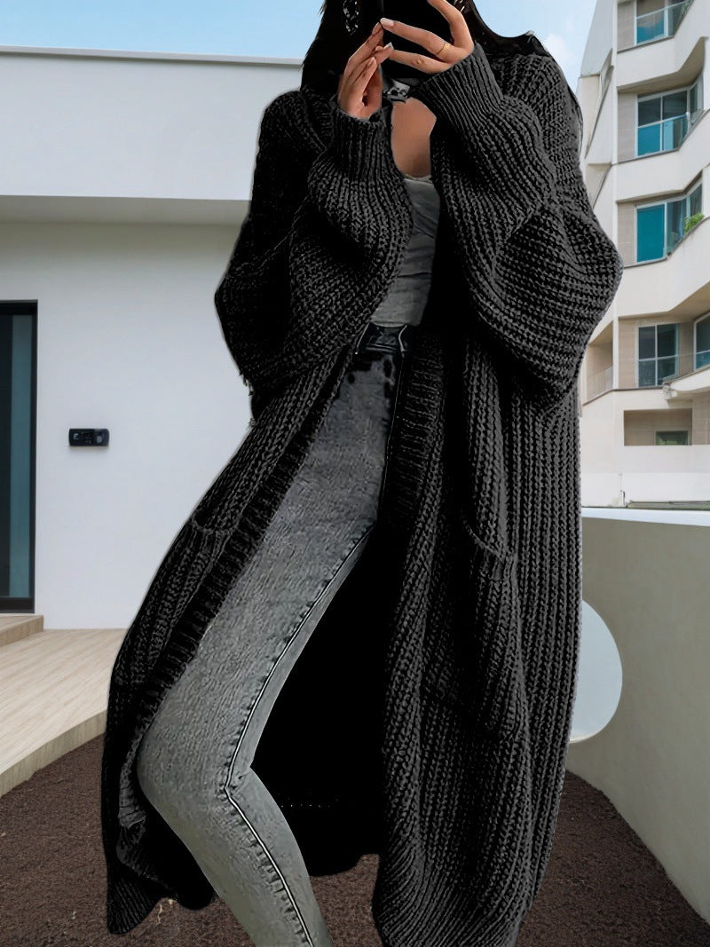 Long Sleeve Ankle Length Knitted Cardigan