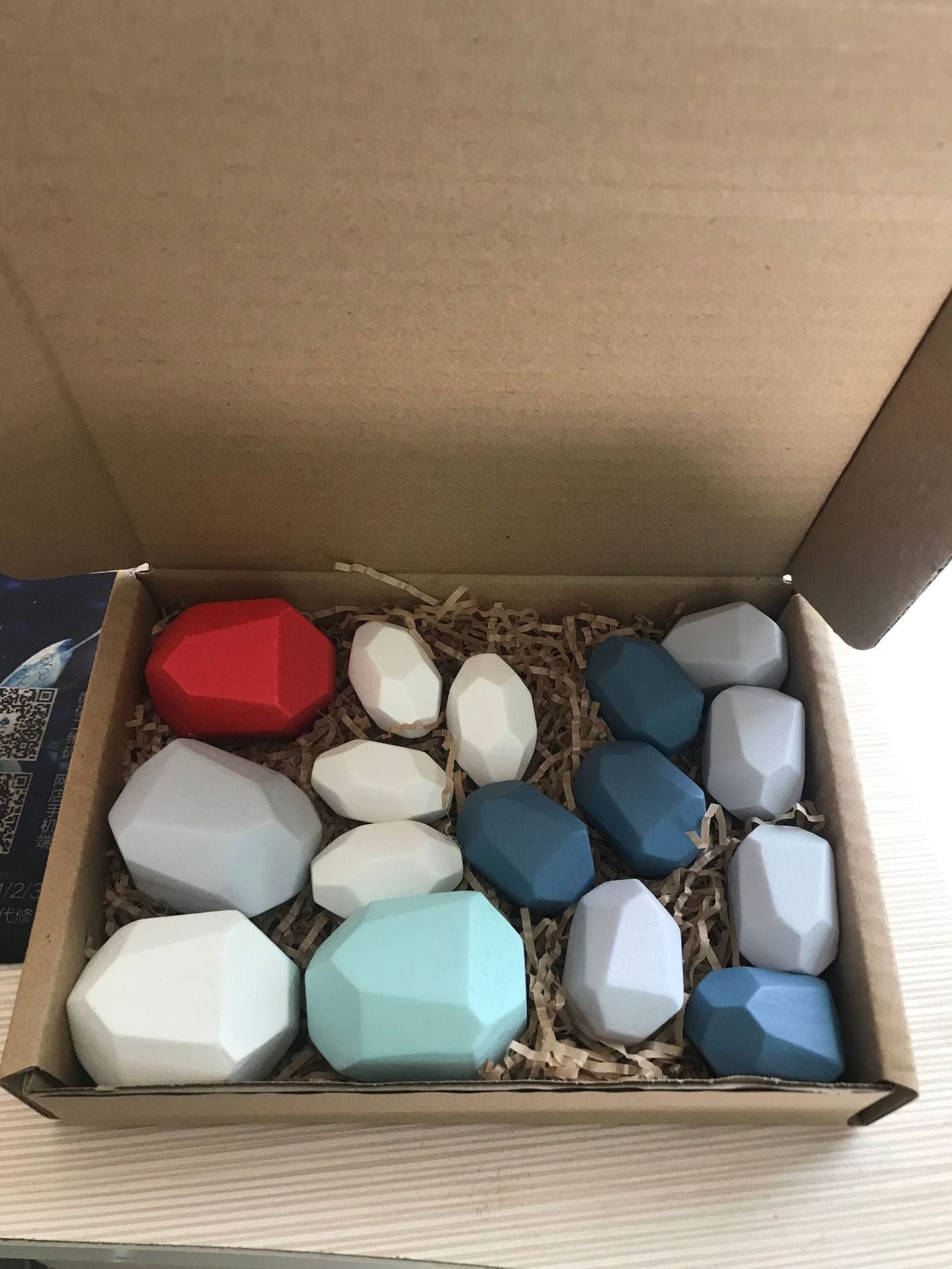 Wooden Colored Stones Jenga Children's Educational Toys Ornaments