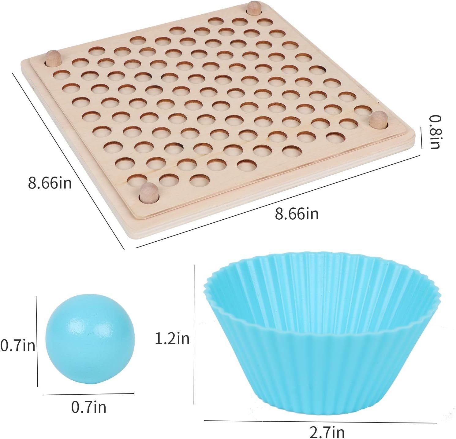 Colorful Wooden Peg Board Beads Game Learning Montessori Toy