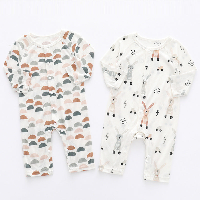 Bamboo Fiber Baby Jumpsuit Unisex Long Sleeve