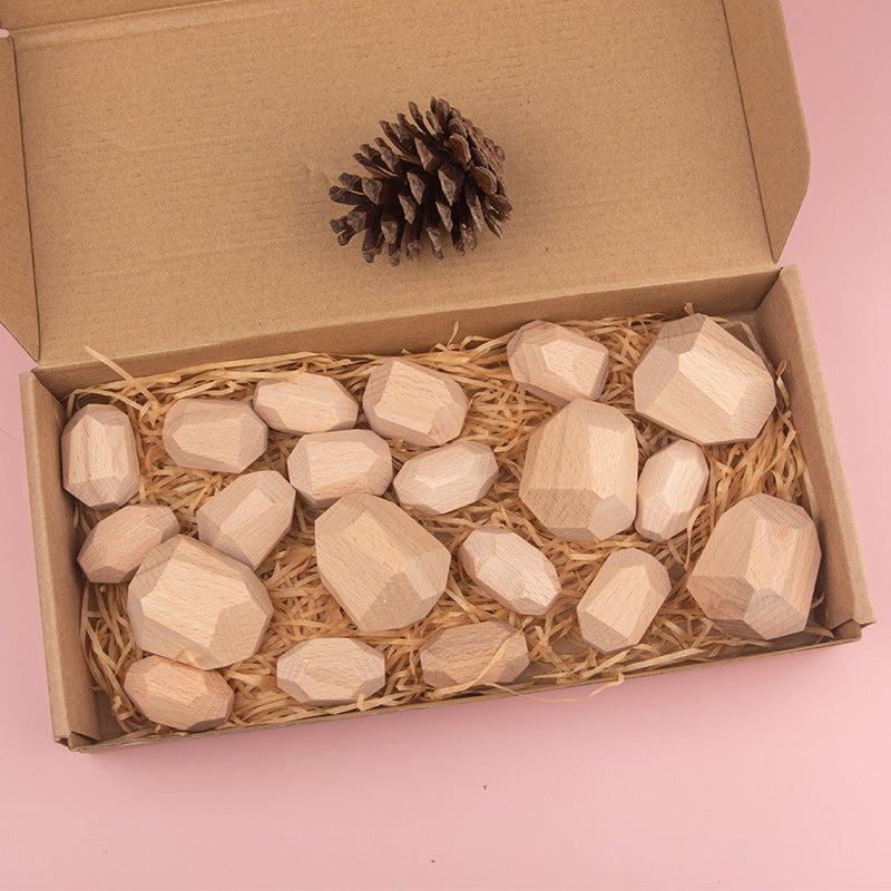 Wooden Colored Stones Jenga Children's Educational Toys Ornaments