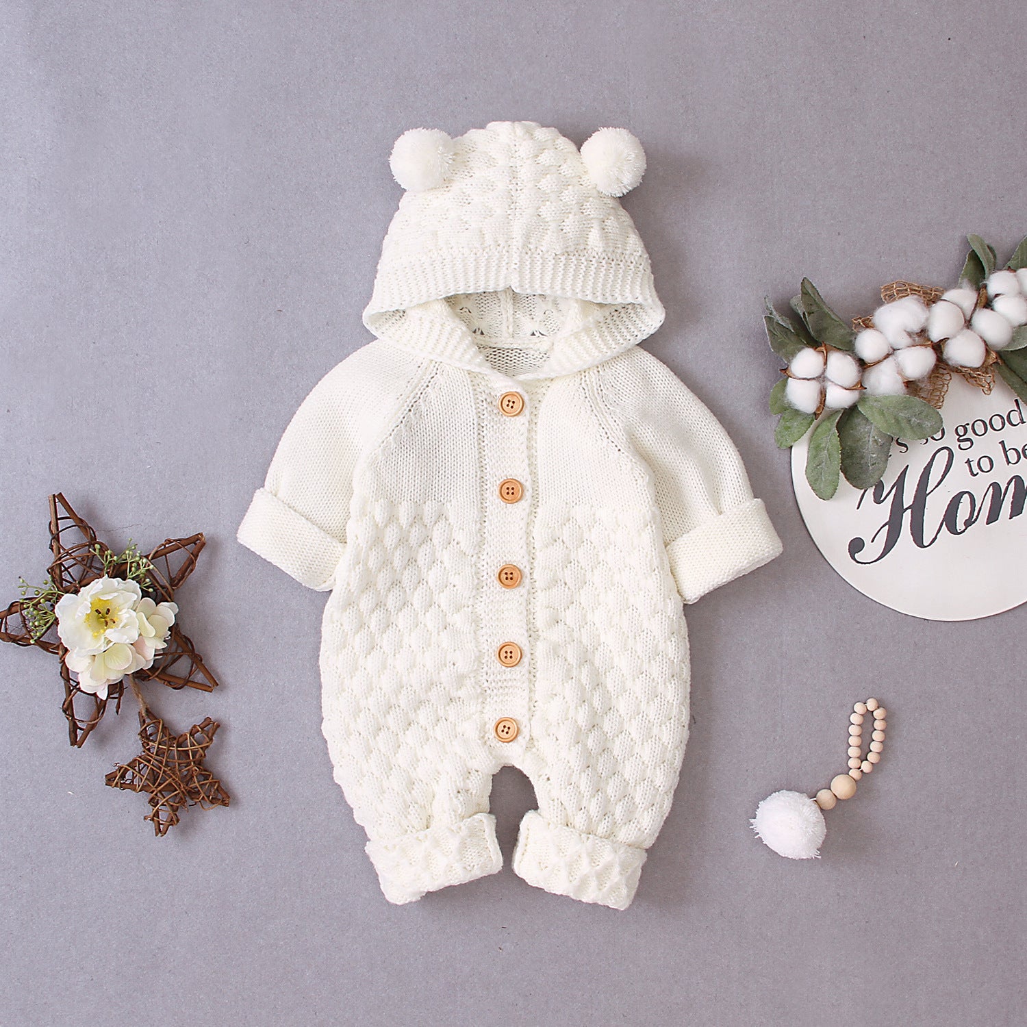 Infant & Child Hooded knitted jumpsuit