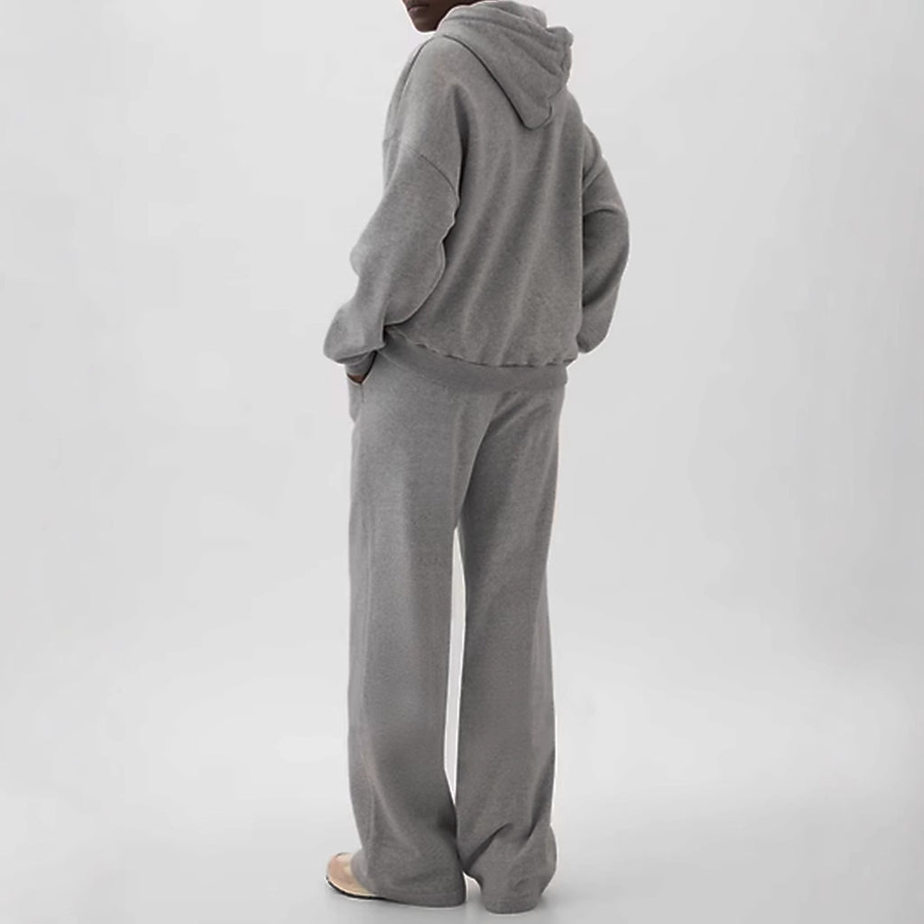 Elastic Waist Casual Straight-leg Sweatpants Home Sports Two-piece Set