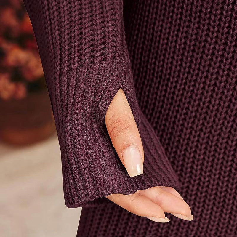 Women's Turtleneck Knitted Sweater Dress