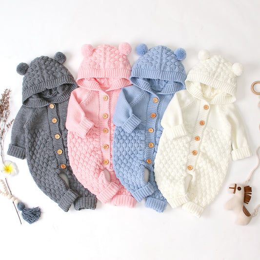 Infant & Child Hooded knitted jumpsuit